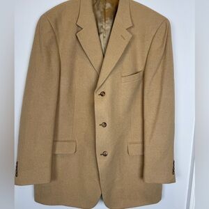 Bill Blass for Parisian 100% Camel Hair Tan Men's 3 Button Blazer AS IS